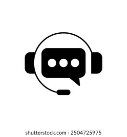 support service icon, hotline customer advice, call center help, line symbol on white background