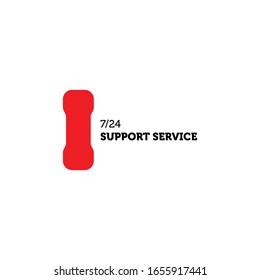 Support service icon. Phone symbol. Logo design element