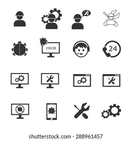 support service icon set