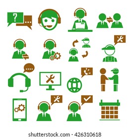 support, service icon set