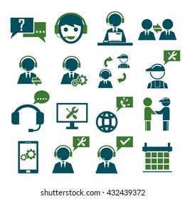 support, service icon set
