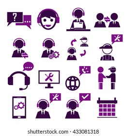 support, service icon set