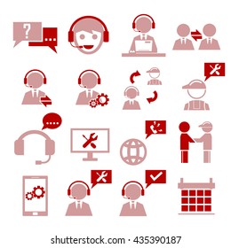 support, service icon set