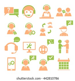support, service icon set