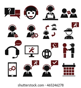 support, service icon set