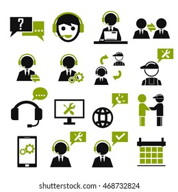support, service icon set
