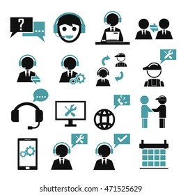 support, service icon set