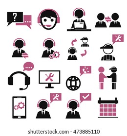 support, service icon set