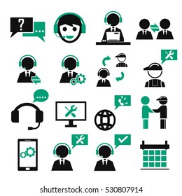 support, service icon set