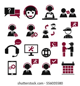 support, service icon set