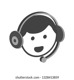 Support service icon vector Customer Female Online Person Profile illustration