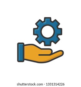 support service icon vector design filled outline style