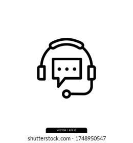 Support Service Icon Vector Illustration Logo Template 