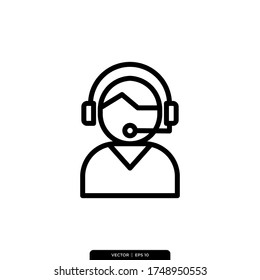 Support Service Icon Vector Illustration Logo Template 