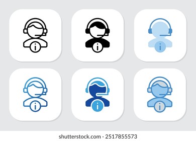 Support Service icons with various design styles