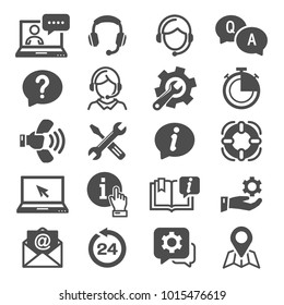Support and Service Icons Vector.