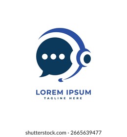 support service online chat solution logo design for it business startup concept