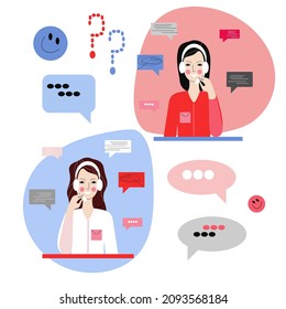 Support service operator. Business concept. Isolated vector. Customer support service.