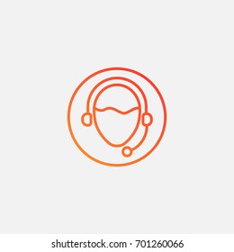 Support service operator icon.gradient illustration isolated vector sign symbol