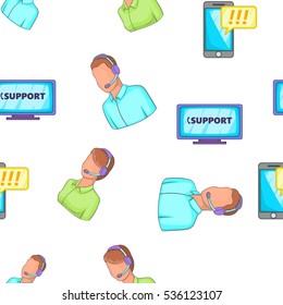Support service pattern. Cartoon illustration of support service vector pattern for web