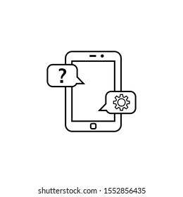 Support service for smartphone vector icon