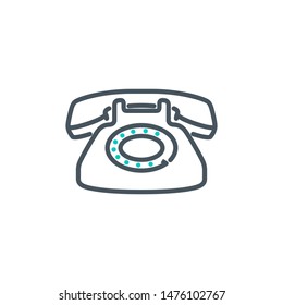 support service technical assistance outline icon. Single high quality outline logo symbol for web design or mobile app. Thin line sign logo. Black and blue icon pictogram isolated on white background