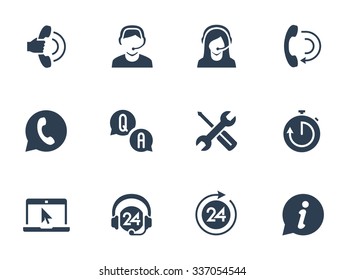 Support service and telemarketing vector icon set