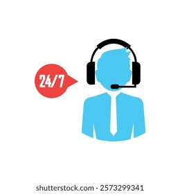 support service with user icon. concept of telemarketing  secretary  live feedback  consultation  consultant. isolated on white background. flat style