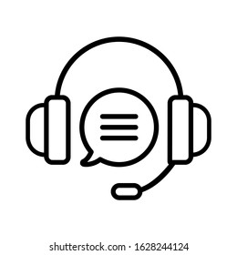 Support service vector icon. hotline customer advice illustration sign. call center help symbol.