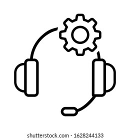 Support service vector icon. hotline customer advice illustration sign. call center help symbol.