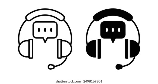 support service vector icon set in black color.