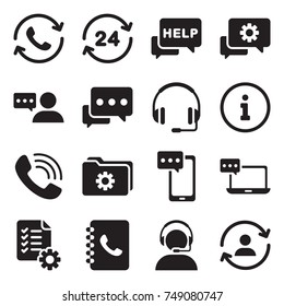 Support service vector icon. Support service and telemarketing vector icon set