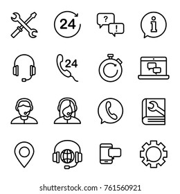 Support service vector icon. Support service and telemarketing vector icon set