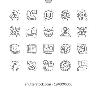 Support service Well-crafted Pixel Perfect Vector Thin Line Icons 30 2x Grid for Web Graphics and Apps. Simple Minimal Pictogram