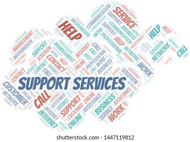 Support Services word cloud vector made with text only