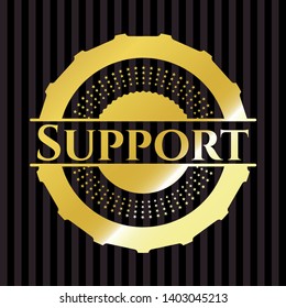 Support shiny badge. Vector Illustration. Detailed.