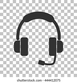 Support sign illustration. Dark gray icon on transparent background.