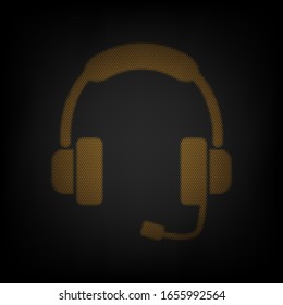 Support sign illustration. Icon as grid of small orange light bulb in darkness. Illustration.
