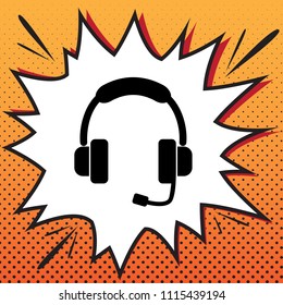 Support sign illustration. Vector. Comics style icon on pop-art background.