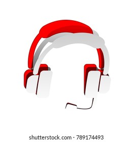 Support sign illustration. Vector. Detachable paper icon with red body stock. Isolated.