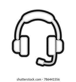 Support sign illustration. Vector. Flat style black icon on white.