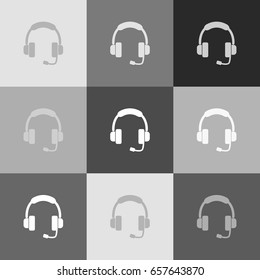 Support sign illustration. Vector. Grayscale version of Popart-style icon.