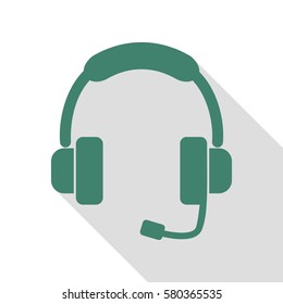 Support sign illustration. Veridian icon with flat style shadow path.
