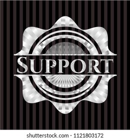 Support silver emblem or badge