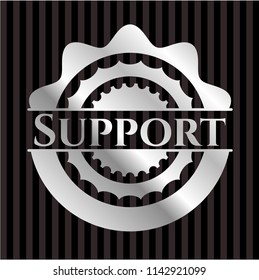 Support silver emblem or badge