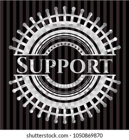 Support silver shiny emblem