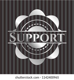 Support silvery shiny emblem