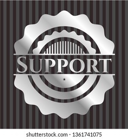 Support silvery shiny emblem
