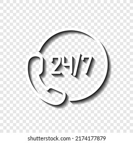 Support simple icon vector. Flat design. White with shadow on transparent grid.ai