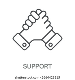 Suportar Ilustração de Símbolo de Contorno de Design de Estilo Simples